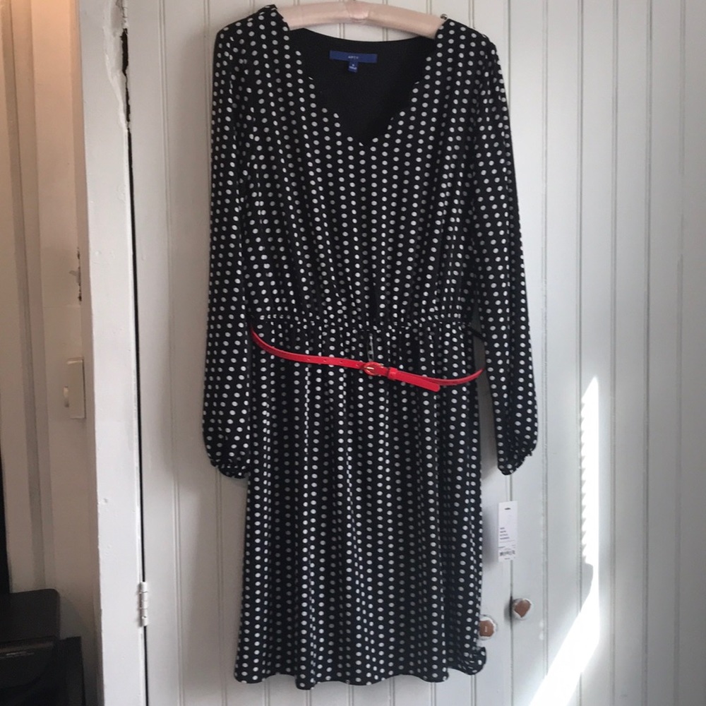 Women’s polkadot dress red white and blue